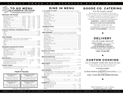 Full Service Menu