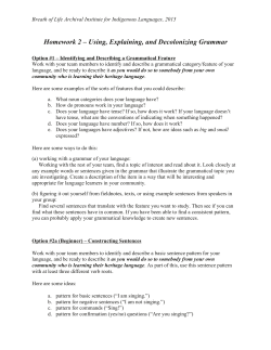 BOL 2015-HOMEWORK #2-June 5 - National Breath of Life Archival