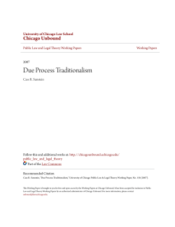 Due Process Traditionalism - Chicago Unbound