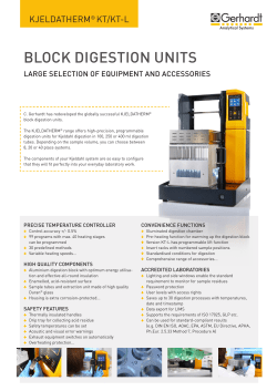 Flyer KJELDATHERM KT and KT-L english