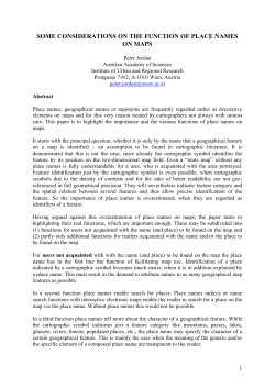 some considerations on the function of place names on maps