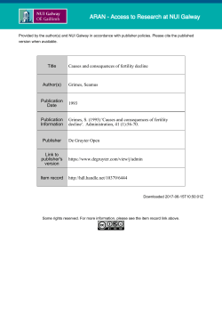 Title Causes and consequences of fertility decline