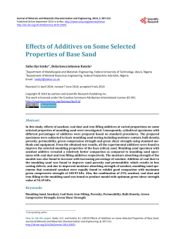 Effects of Additives on Some Selected Properties of Base Sand