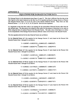 Appendix E: Equations for Damage Factor Data