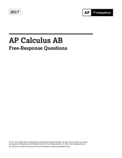 AP Calculus AB 2017 Free-Response Questions