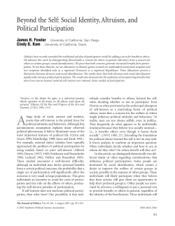 Beyond the Self: Social Identity, Altruism, and Political Participation