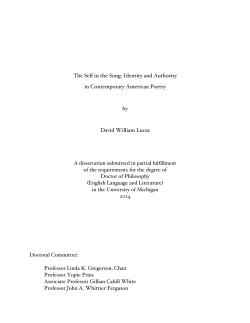 The Self in the Song: Identity and Authority in