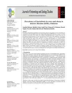 Prevalence of fascioliasis in cows and sheep in district Mardan (KPK
