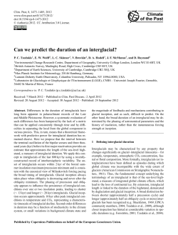 Can we predict the duration of an interglacial?