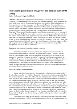 The Second generation`s imagery of the Bosnian war (1992