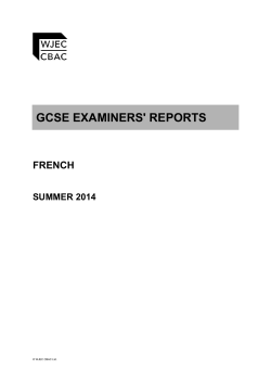 GCSE French Examiners` Report Summer 2014 pdf
