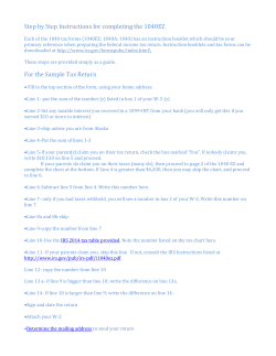 Step by Step Instructions for completing the 1040EZ For the Sample