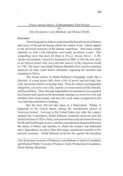 Prince Among Slaves: A Documentary Film Project by Alex