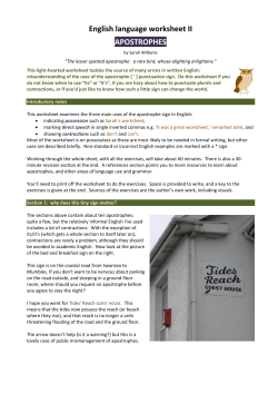 English language worksheet II APOSTROPHES