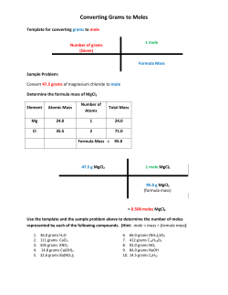 Converting Grams to Moles
