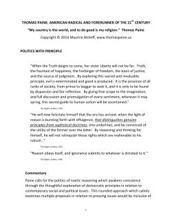 Thomas Paine Study Guide PDF - Religious and Political Thought of