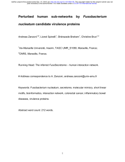 Perturbed human sub-networks by Fusobacterium