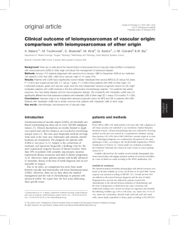 Clinical outcome of leiomyosarcomas of vascular origin: comparison