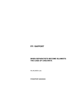 Norsk rapport - Forsvarets forskningsinstitutt