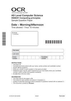 Computing principles - Sample assessment materials