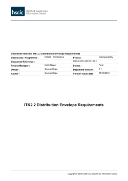 ITK2.2 Distribution Envelope Requirements