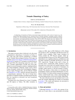 Tornado Climatology of Turkey - AMS Journals