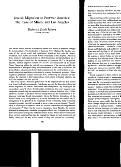 Jewish Migration in Postwar America: The Case of