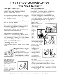 HAZARD COMMUNICATION: You Need To Know
