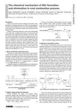 The chemical mechanism of SOx formation and elimination in coal