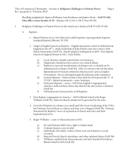 4)Religious Challenges to Puritan Power