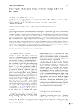 The origins of malaria: there are more things in