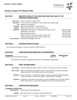 Fischer-Tropsch (FT) Reactor Wax