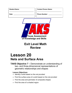 Lesson 20: Nets and Surface Area