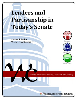 Leaders and Partisanship in Today`s Senate