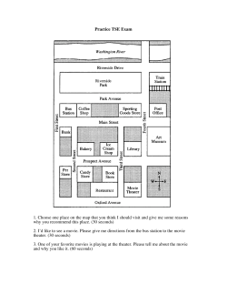 Practice TSE Exam 1. Choose one place on the map that you think I