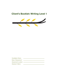 Client`s Booklet: Writing Level 1 - Continuing Care Safety Association