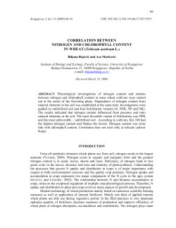 Correlation between nitrogen