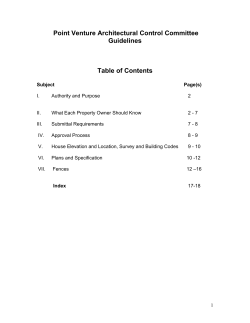 Point Venture Architectural Control Committee Guidelines