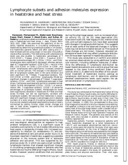 Lymphocyte subsets and adhesion molecules expression in