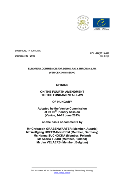 OPINION ON THE FOURTH AMENDMENT TO THE