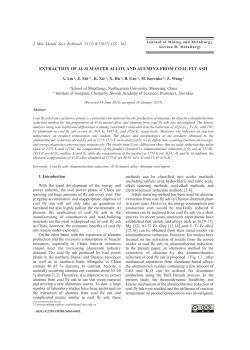 Extraction of Al–Si master alloy and alumina from coal fly ash