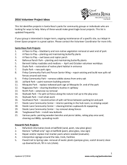 project ideas  - City of Santa Rosa