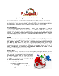 Tips for Running Effective Neighborhood Association