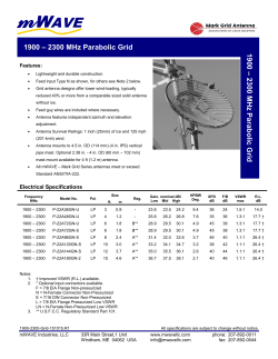 1900 &ndash; 2300 MHz Parabolic Grid 1 900 &ndash; 230 0 M H z Parabo lic G rid