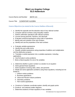 Math 115 - West Los Angeles College