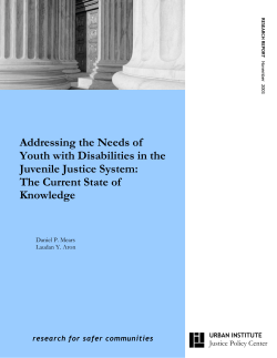 Addressing the Needs of Youth with Disabilities in the Juvenile