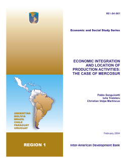 Economic Integration and Location of Production Activities