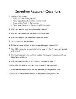 Invention Research Questions