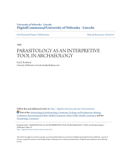 PARASITOLOGY AS AN INTERPRETIVE TOOL IN ARCHAEOLOGY