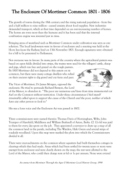 The Enclosure of Mortimer Common 1801 - 1806